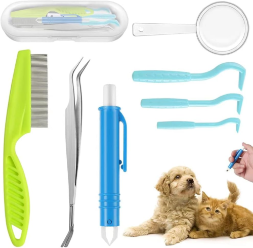 Zeckenzange Für Hunde&Katze,7pcs Zeckenzange Für Mensch,Hunde Zeckenhaken,Zecken - Bild 1 von 7