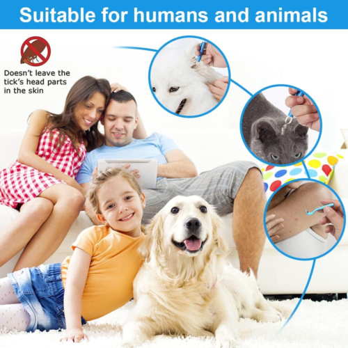 Zeckenzange Für Hunde&Katze,7pcs Zeckenzange Für Mensch,Hunde Zeckenhaken,Zecken - Bild 6 von 7