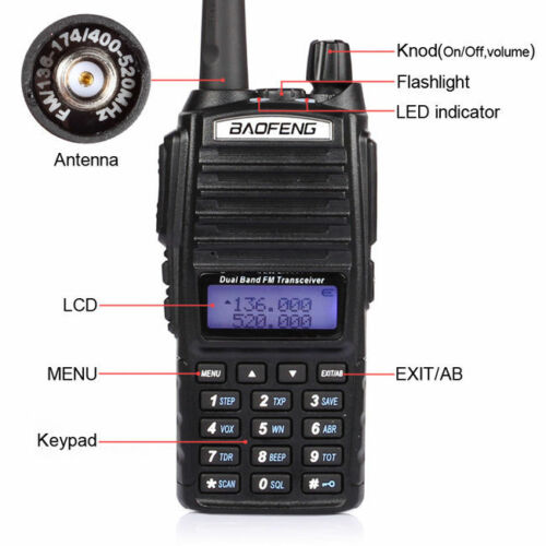 Baofeng-UV-82L-UHF-VHF-2M-70CM-Walkie-Talkie-Funkgeraet-Programmierkabel-Mikrofon