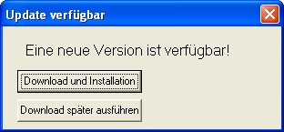 Information bei neuem Update