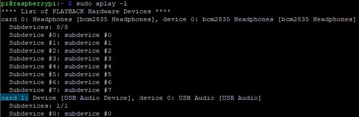Raspberry Pi: USB-Soundkarte mit aplay identifizieren