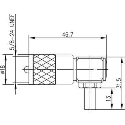 Telegrtner J01040B0691 J01040B0691 UHF-Steckverbinder Stecker, gewinkelt 50 Ω 1 St. 