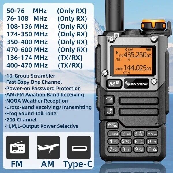 Quansheng UV-K5 VHF UHF Dual-Band Ham 5W + USB Datenkabel + Mikrofon - Bild 1 von 4