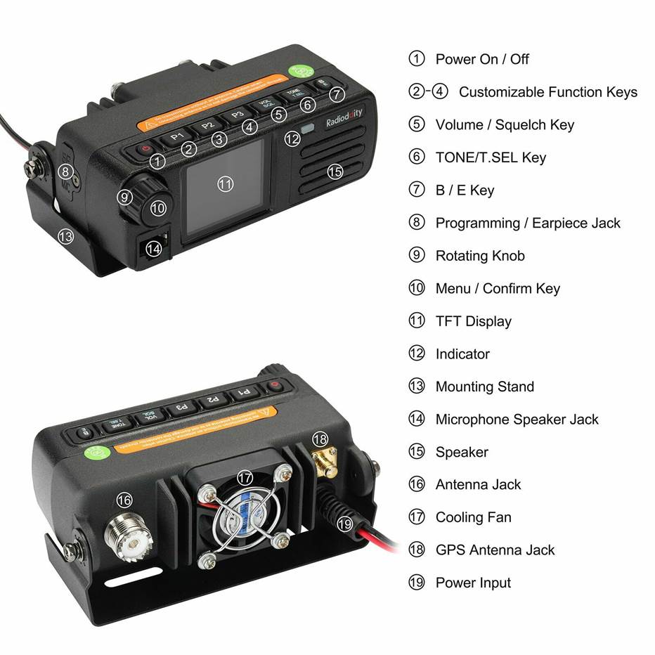 Bild 6 - Radioddity DB25-D Dual Band DMR Mobil-Funkgert 20W V/UHF Digitaler Transceiver