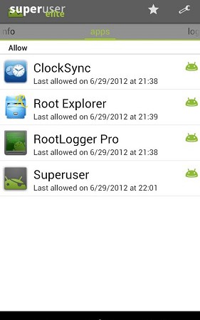 Root entfernen mit Superuser-App