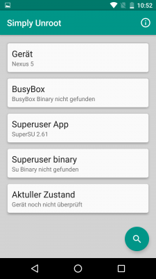 Hier tippst du auf das Such-Symbol, um die Root-Rechte zu prfen.