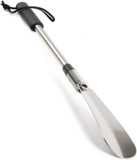 Bedee Schuhlffel Schuhanzieher mit langem Griff 42cm bis77,5cmverstellbarer Expander (1-tlg., Schuhlffel flexiblen), ausziehbar und zusammenklappbar, Edelstahl, Teleskop-Federschuhlffel