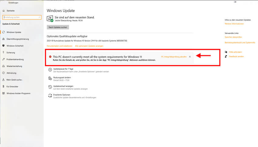 Kompatibilitt mit Windows 11 berprfen 